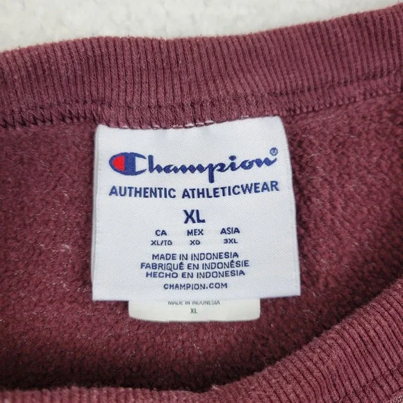 Champion Sweater Mens XL Maroon Crewneck Pullover Embroidered‎ Logo Athletic - Picture 3 of 10